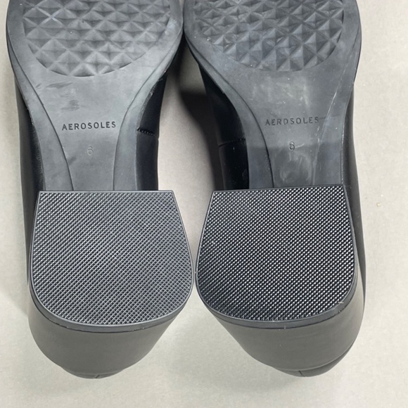 NEW Aerosoles Shoes Womens 6 black purple leather Alae block heels - Picture 10 of 12